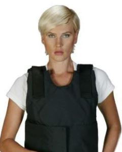 Woman in bulletproof vest