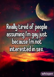 Not interested in sex - not gay